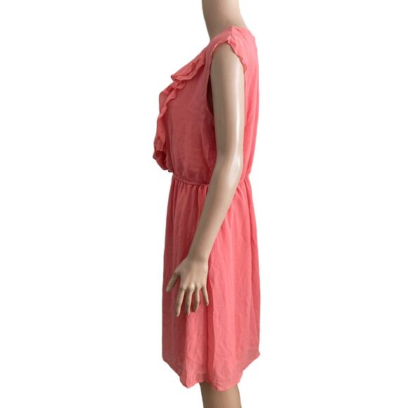 Soho Apparel Dress Womens 14 Peach Sleeveless Ruffled Blouson - Picture 3 of 9